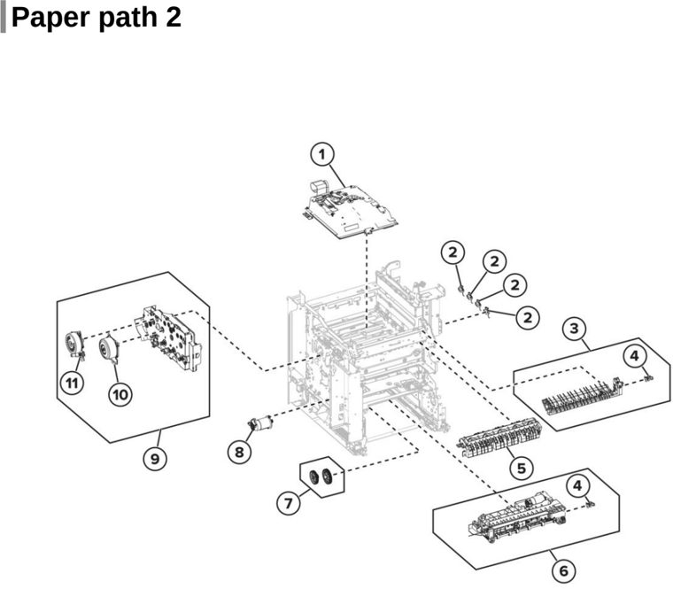 Assembly 7: Paper path 2 parts diagram - Lexmark CS737 Parts