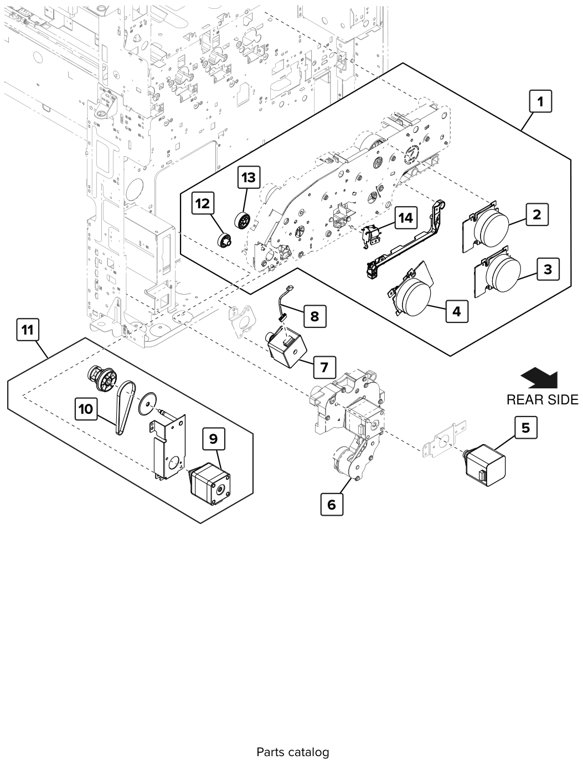Assembly 29: Main and feed drive parts diagram - Lexmark CS923 Parts