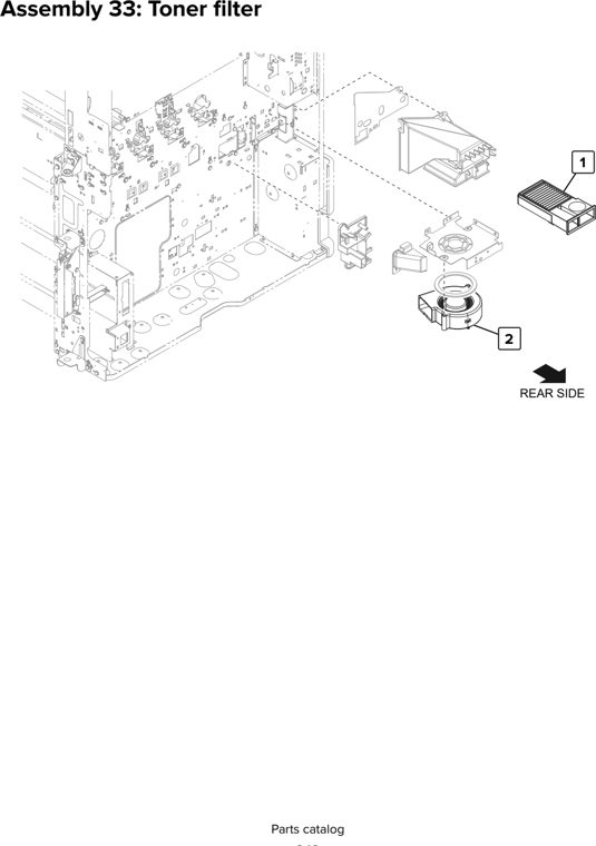 Assembly 33: Toner filter parts diagram - Lexmark CS923 Parts
