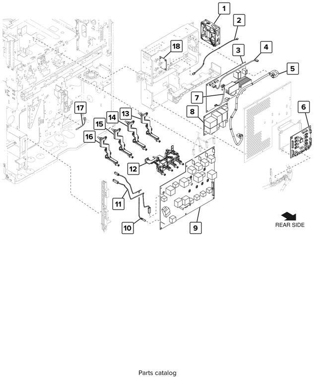 Assembly 34: High voltage parts diagram - Lexmark CS923 Parts