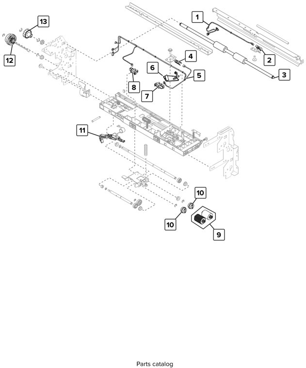 Assembly 42: Tray 2 feed parts diagram - Lexmark CS923 Parts