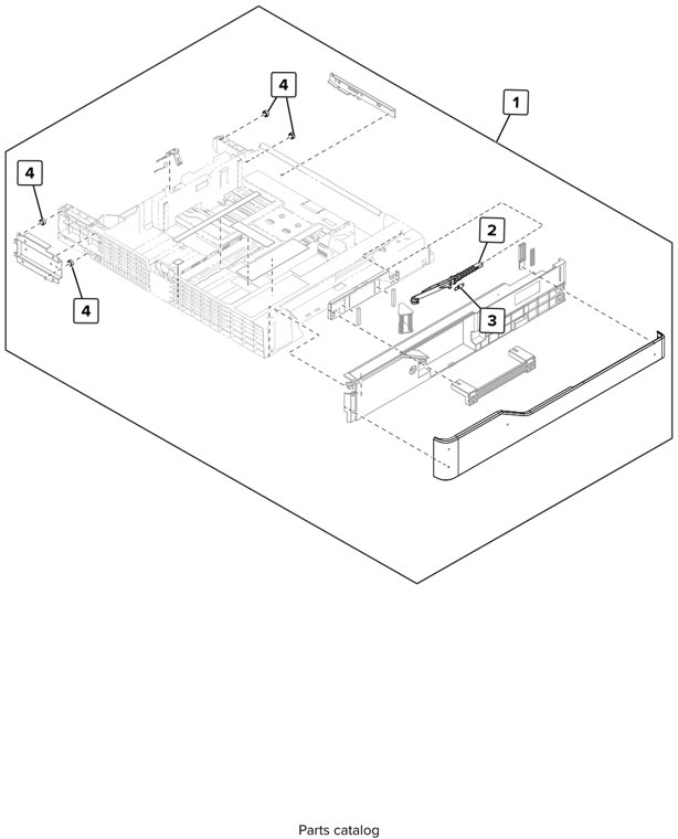 Assembly 48: 500-sheet tray—Tray 2 parts diagram - Lexmark CS923 Parts