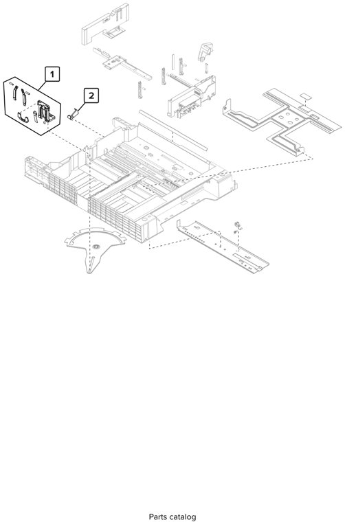 Assembly 49: 500-sheet tray—Tray 1 or tray 2 parts diagram - Lexmark CS923 Parts