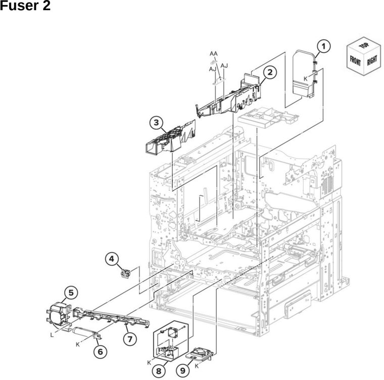 Assembly 6: Fuser 2 parts diagram - Lexmark CX942 CX943 CX944 XC9445 XC9455 XC9465 Parts
