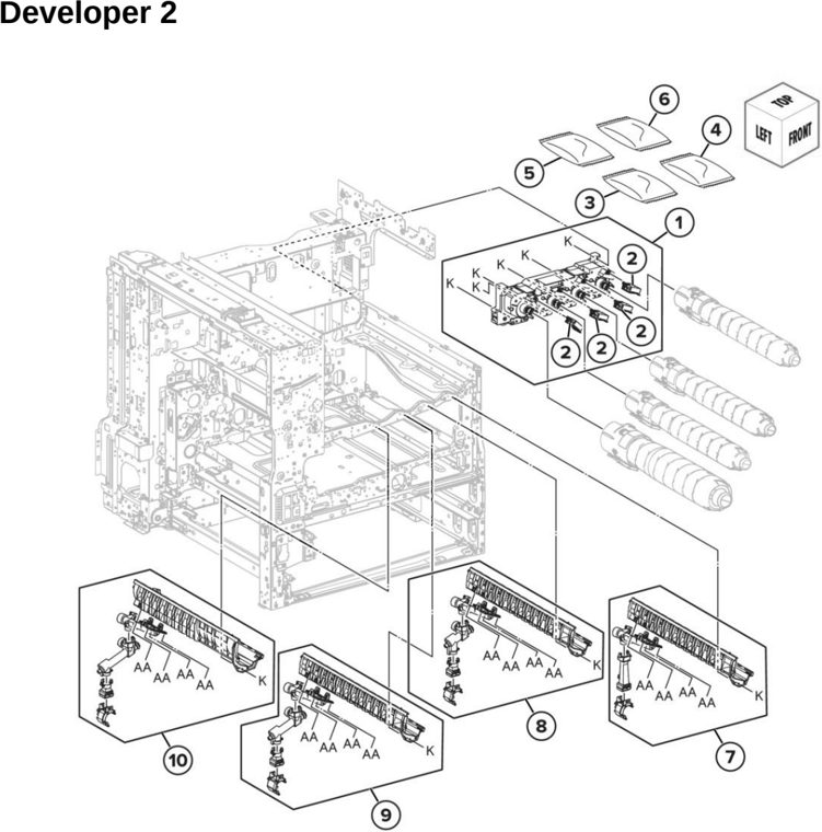 Assembly 9: Developer 2 parts diagram - Lexmark CX942 CX943 CX944 XC9445 XC9455 XC9465 Parts