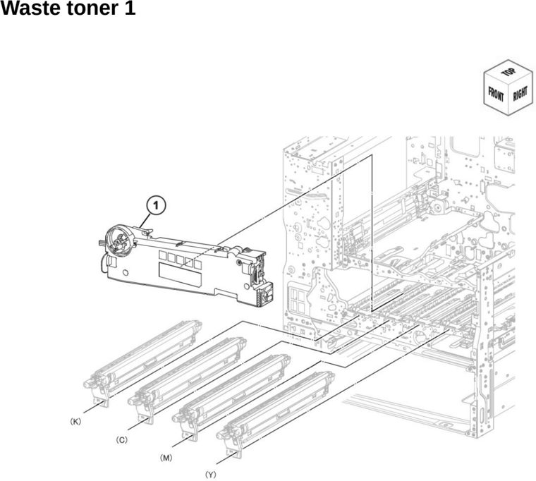 Assembly 11: Waste toner 1 parts diagram - Lexmark CX942 CX943 CX944 XC9445 XC9455 XC9465 Parts