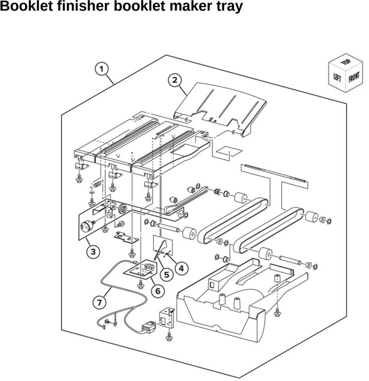Assembly 102: Booklet finisher booklet maker tray parts diagram - Lexmark CX942 CX943 CX944 XC9445 XC9455 XC9465 Parts