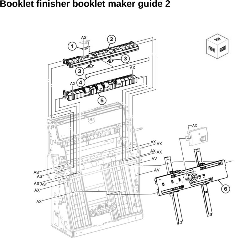 Assembly 106: Booklet finisher booklet maker guide 2 parts diagram - Lexmark CX942 CX943 CX944 XC9445 XC9455 XC9465 Parts