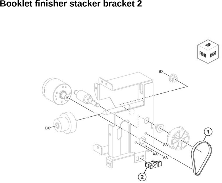 Assembly 109: Booklet finisher stacker bracket 2 parts diagram - Lexmark CX942 CX943 CX944 XC9445 XC9455 XC9465 Parts
