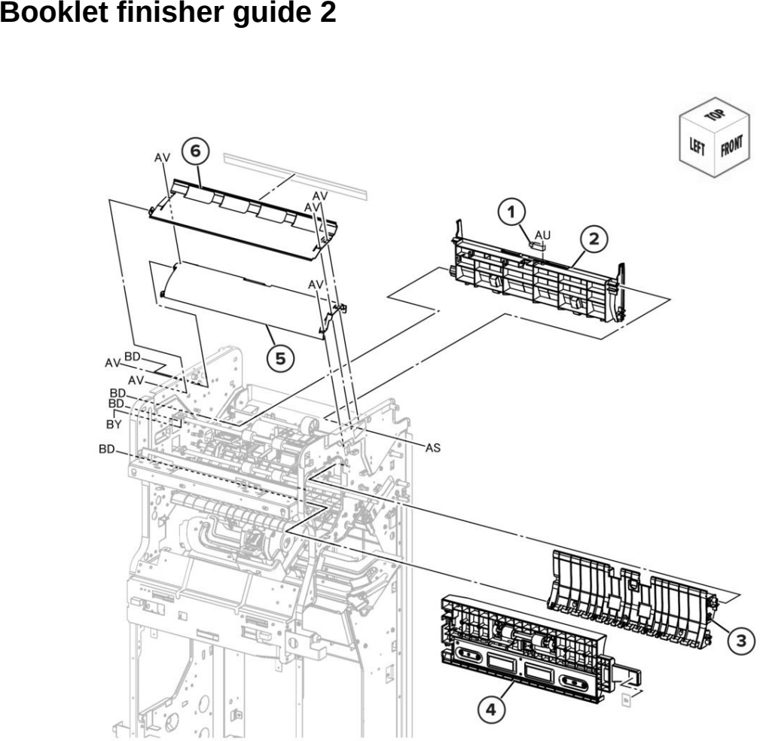 Assembly 111: Booklet finisher guide 2 parts diagram - Lexmark CX942 CX943 CX944 XC9445 XC9455 XC9465 Parts