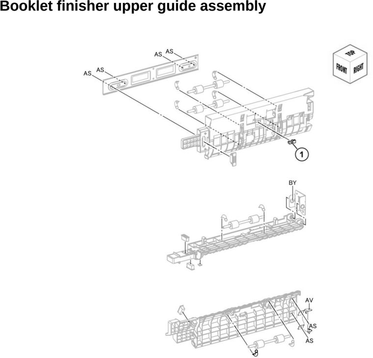 Assembly 113: Booklet finisher upper guide assembly parts diagram - Lexmark CX942 CX943 CX944 XC9445 XC9455 XC9465 Parts