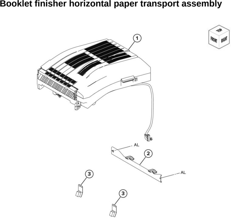 Assembly 116: Booklet finisher horizontal paper transport assembly parts diagram - Lexmark CX942 CX943 CX944 XC9445 XC9455 XC9465 Parts