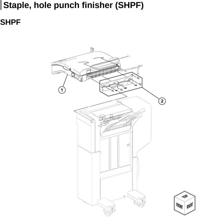 Assembly 123: Staple, hole punch finisher (SHPF) parts diagram - Lexmark CX942 CX943 CX944 XC9445 XC9455 XC9465 Parts