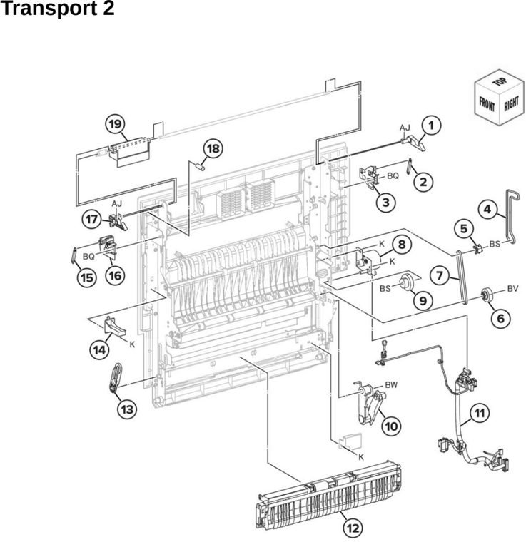 Assembly 18: Transport 2 parts diagram - Lexmark CX942 CX943 CX944 XC9445 XC9455 XC9465 Parts