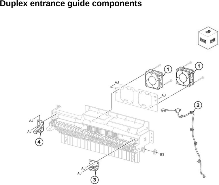 Assembly 20: Duplex entrance guide components parts diagram - Lexmark CX942 CX943 CX944 XC9445 XC9455 XC9465 Parts