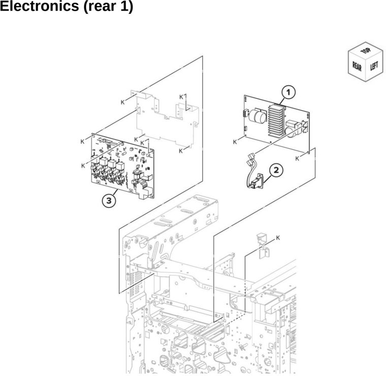 Assembly 26: Electronics (rear 1) parts diagram - Lexmark CX942 CX943 CX944 XC9445 XC9455 XC9465 Parts