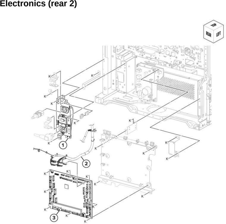 Assembly 27: Electronics (rear 2) parts diagram - Lexmark CX942 CX943 CX944 XC9445 XC9455 XC9465 Parts