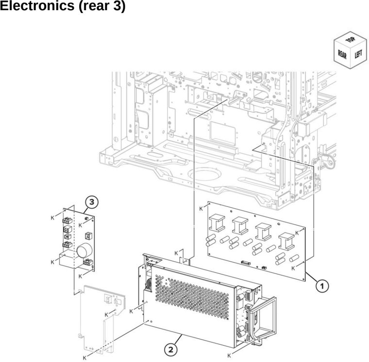 Assembly 28: Electronics (rear 3) parts diagram - Lexmark CX942 CX943 CX944 XC9445 XC9455 XC9465 Parts