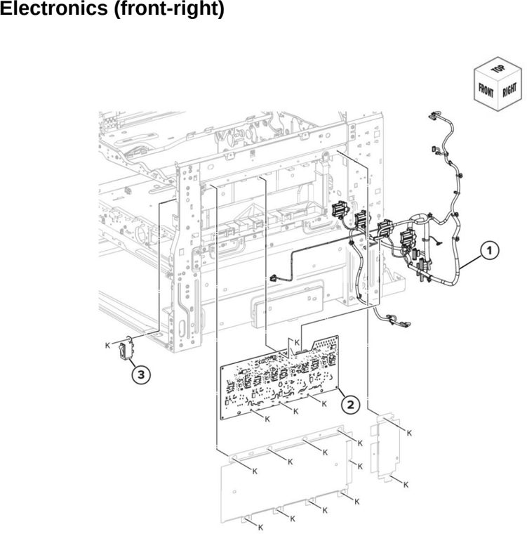 Assembly 31: Electronics (front-right) parts diagram - Lexmark CX942 CX943 CX944 XC9445 XC9455 XC9465 Parts