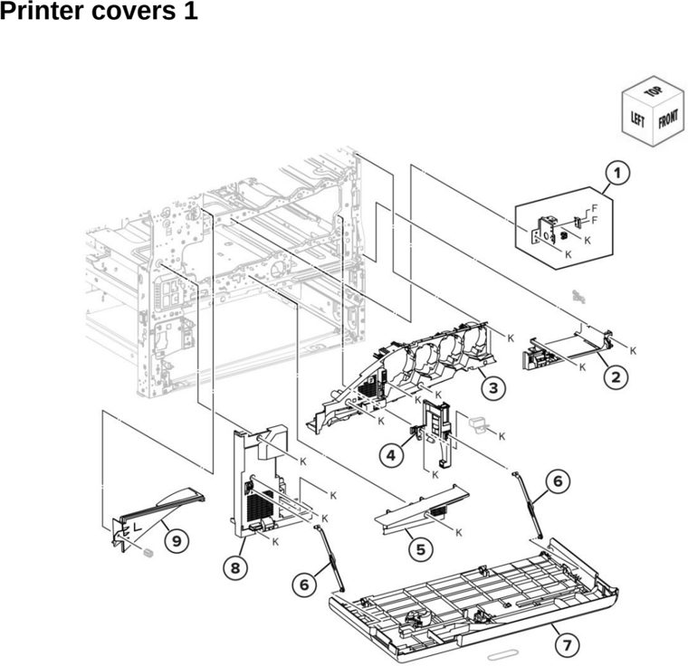 Assembly 33: Printer covers 1 parts diagram - Lexmark CX942 CX943 CX944 XC9445 XC9455 XC9465 Parts