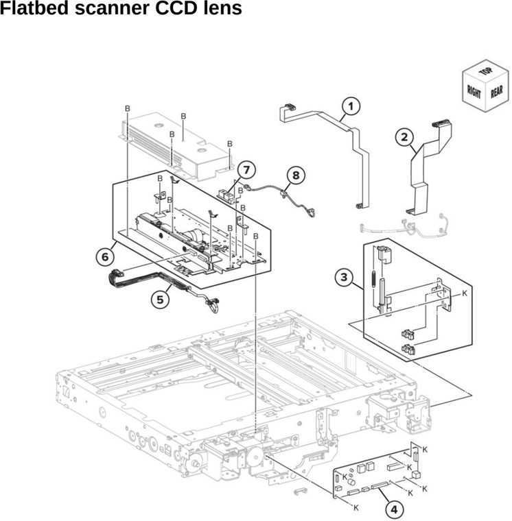 Assembly 40: Flatbed scanner CCD lens parts diagram - Lexmark CX942 CX943 CX944 XC9445 XC9455 XC9465 Parts