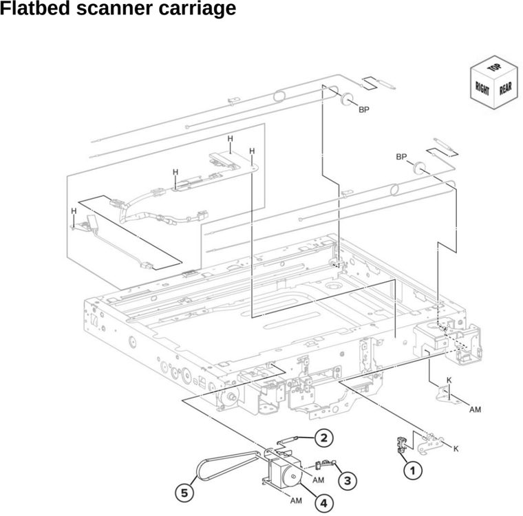 Assembly 41: Flatbed scanner carriage parts diagram - Lexmark CX942 CX943 CX944 XC9445 XC9455 XC9465 Parts