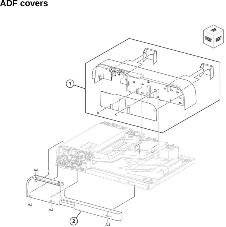 Assembly 43: ADF covers parts diagram - Lexmark CX942 CX943 CX944 XC9445 XC9455 XC9465 Parts