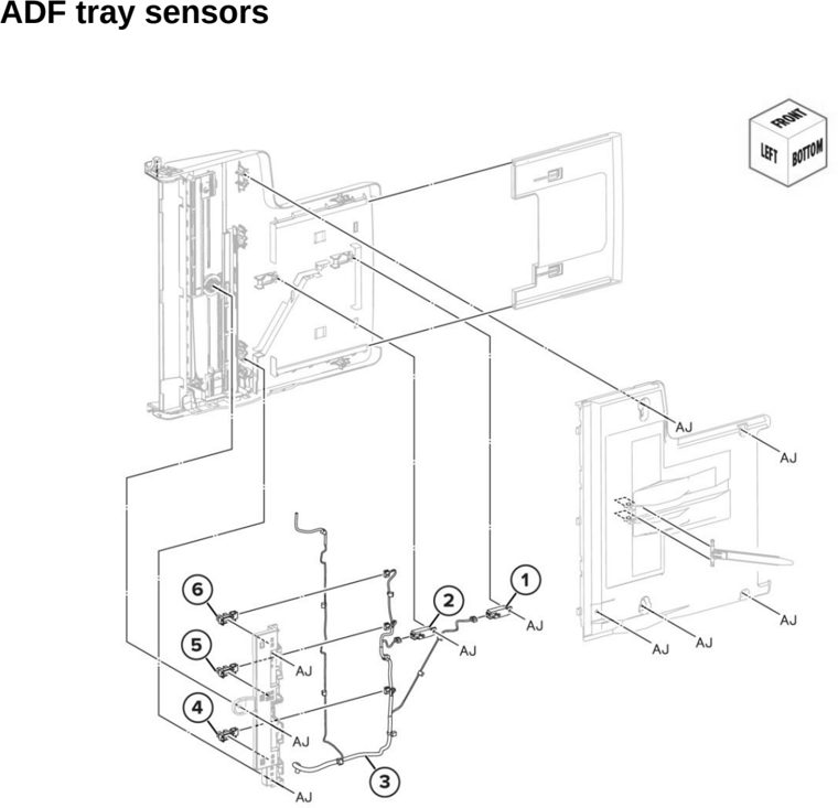 Assembly 49: ADF tray sensors parts diagram - Lexmark CX942 CX943 CX944 XC9445 XC9455 XC9465 Parts