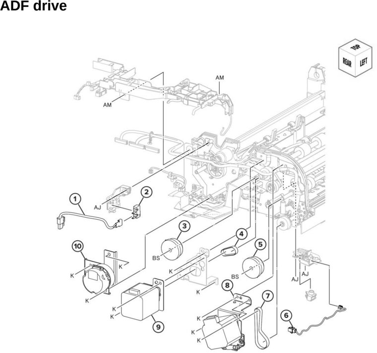 Assembly 50: ADF drive parts diagram - Lexmark CX942 CX943 CX944 XC9445 XC9455 XC9465 Parts