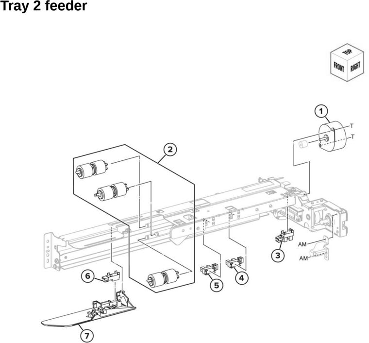 Assembly 56: Tray 2 feeder parts diagram - Lexmark CX942 CX943 CX944 XC9445 XC9455 XC9465 Parts