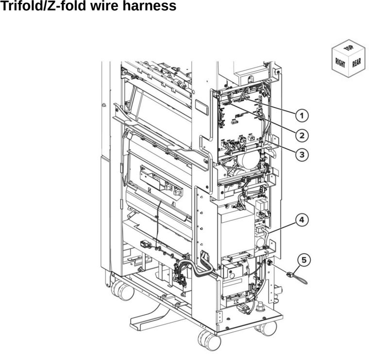 Assembly 68: Trifold/Z-fold wire harness parts diagram - Lexmark CX942 CX943 CX944 XC9445 XC9455 XC9465 Parts