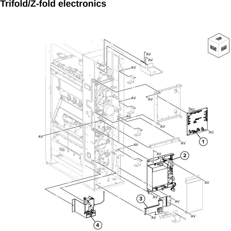 Assembly 69: Trifold/Z-fold electronics parts diagram - Lexmark CX942 CX943 CX944 XC9445 XC9455 XC9465 Parts