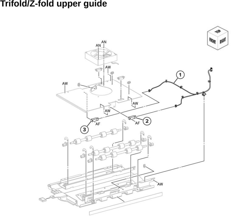 Assembly 80: Trifold/Z-fold upper guide parts diagram - Lexmark CX942 CX943 CX944 XC9445 XC9455 XC9465 Parts