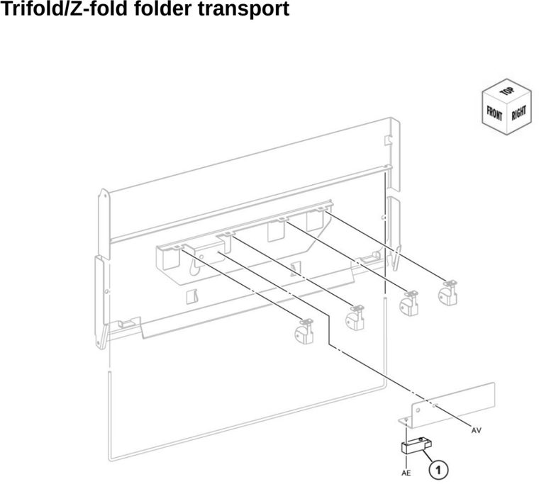 Assembly 81: Trifold/Z-fold folder transport parts diagram - Lexmark CX942 CX943 CX944 XC9445 XC9455 XC9465 Parts