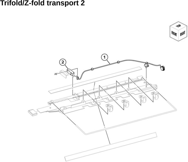 Assembly 83: Trifold/Z-fold transport 2 parts diagram - Lexmark CX942 CX943 CX944 XC9445 XC9455 XC9465 Parts