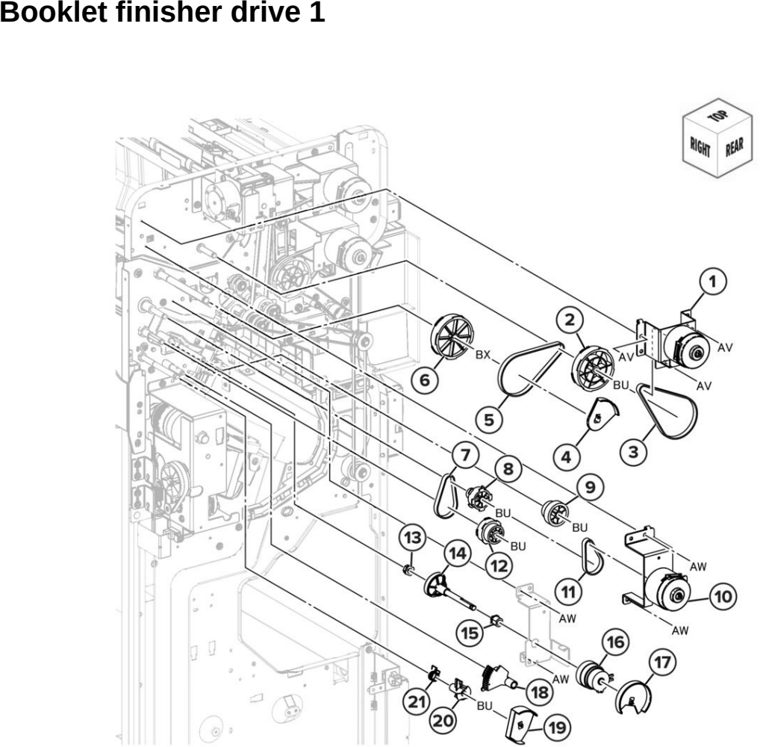 Assembly 94: Booklet finisher drive 1 parts diagram - Lexmark CX942 CX943 CX944 XC9445 XC9455 XC9465 Parts