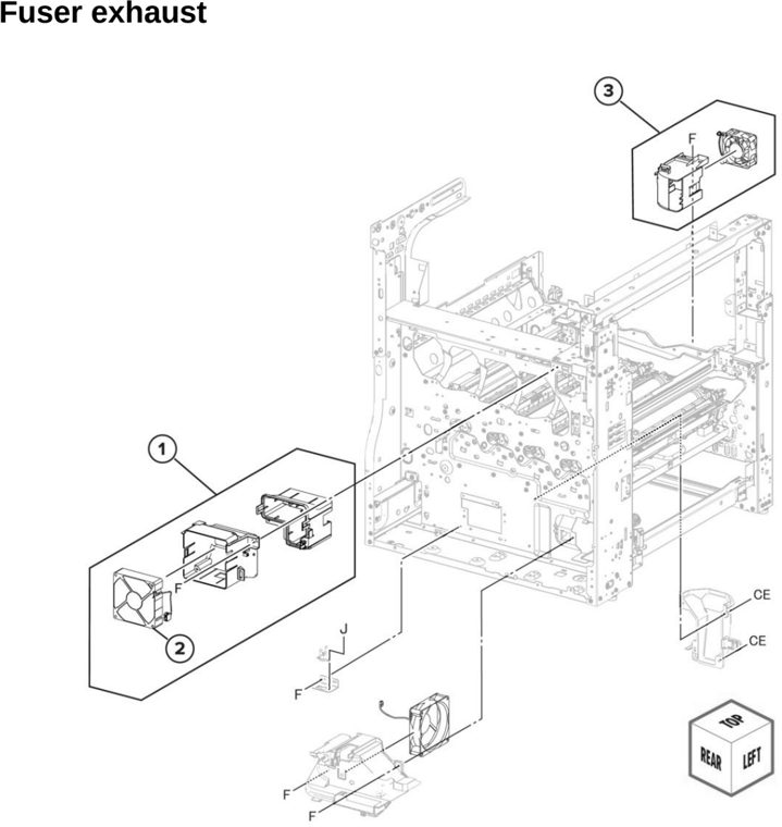 Assembly 12: Fuser exhaust parts diagram - Lexmark MX931 Parts