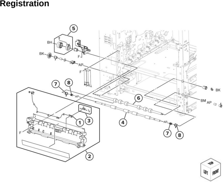 Assembly 17: Registration parts diagram - Lexmark MX931 Parts
