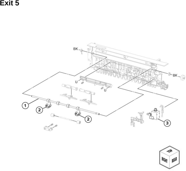 Assembly 27: Exit 5 parts diagram - Lexmark MX931 Parts