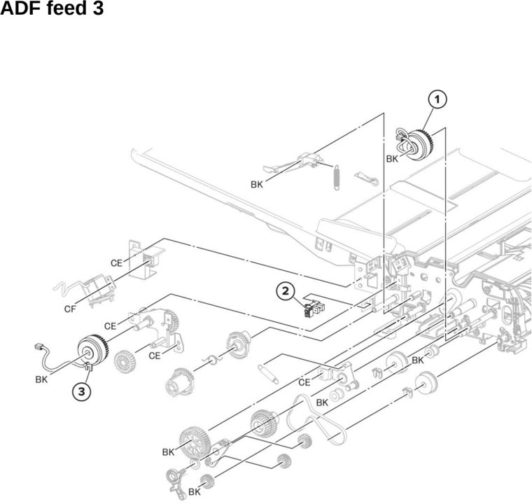 Assembly 33: ADF feed 3 parts diagram - Lexmark MX931 Parts