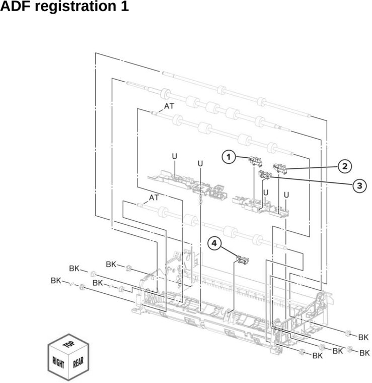 Assembly 37: ADF registration 1 parts diagram - Lexmark MX931 Parts