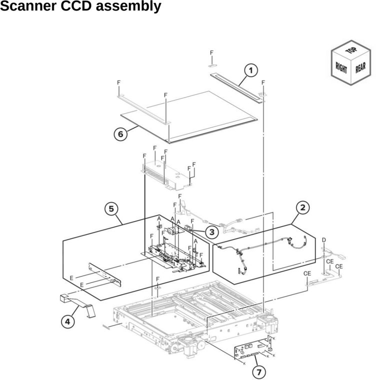 Assembly 40: Scanner CCD assembly parts diagram - Lexmark MX931 Parts