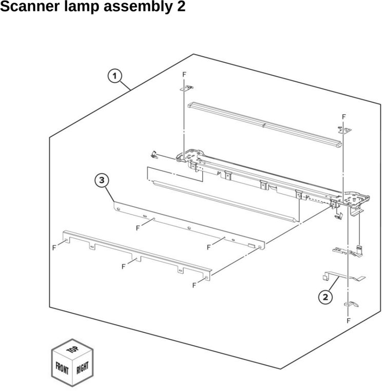 Assembly 42: Scanner lamp assembly 2 parts diagram - Lexmark MX931 Parts