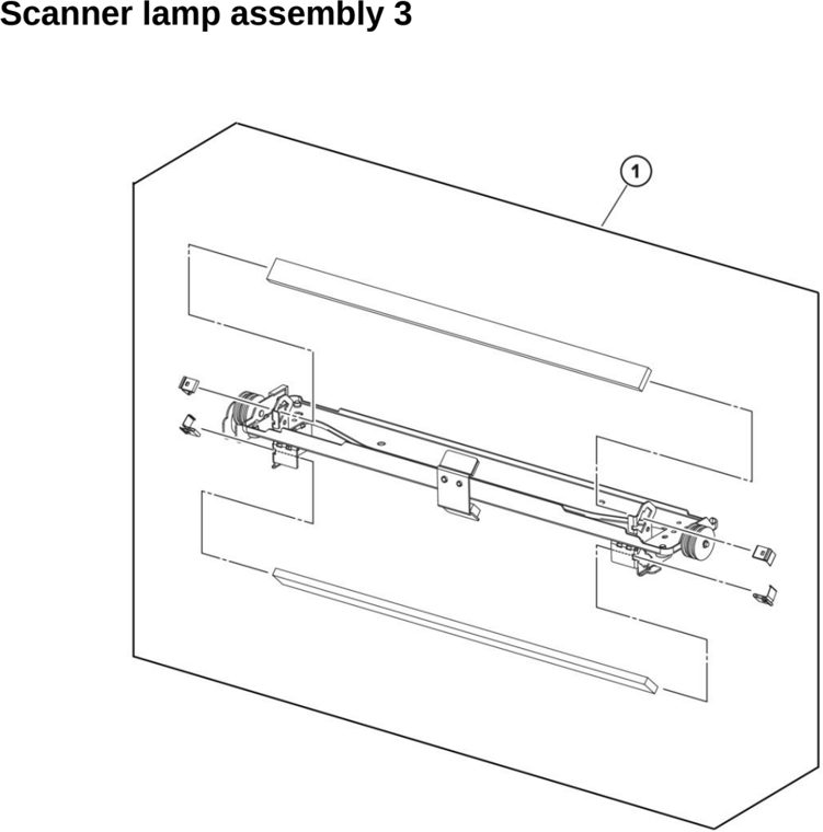 Assembly 43: Scanner lamp assembly 3 parts diagram - Lexmark MX931 Parts