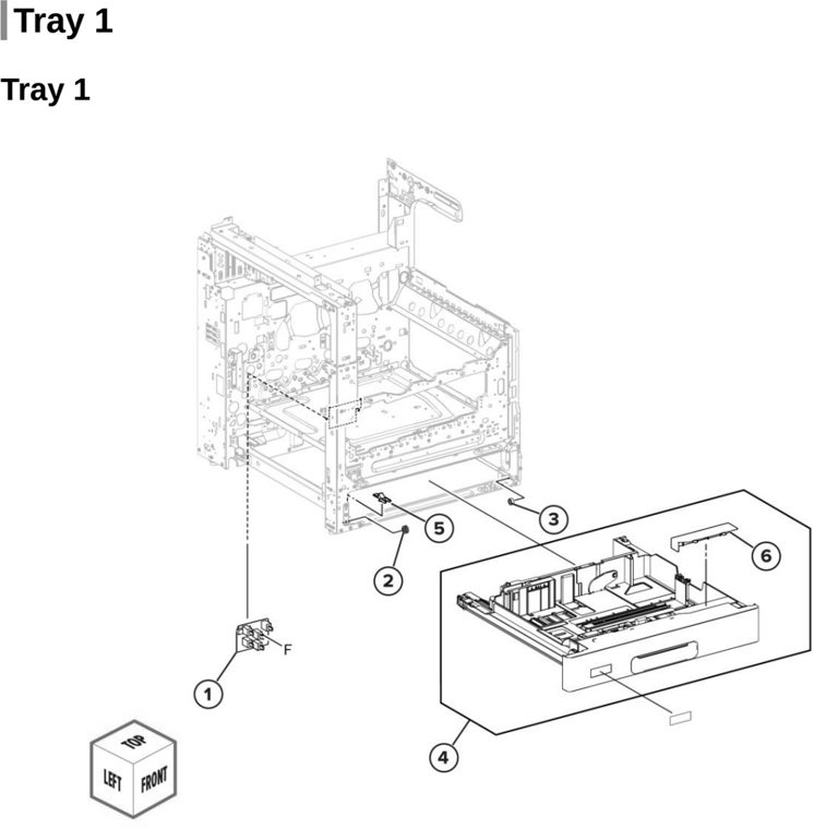 Assembly 45: Tray 1 parts diagram - Lexmark MX931 Parts