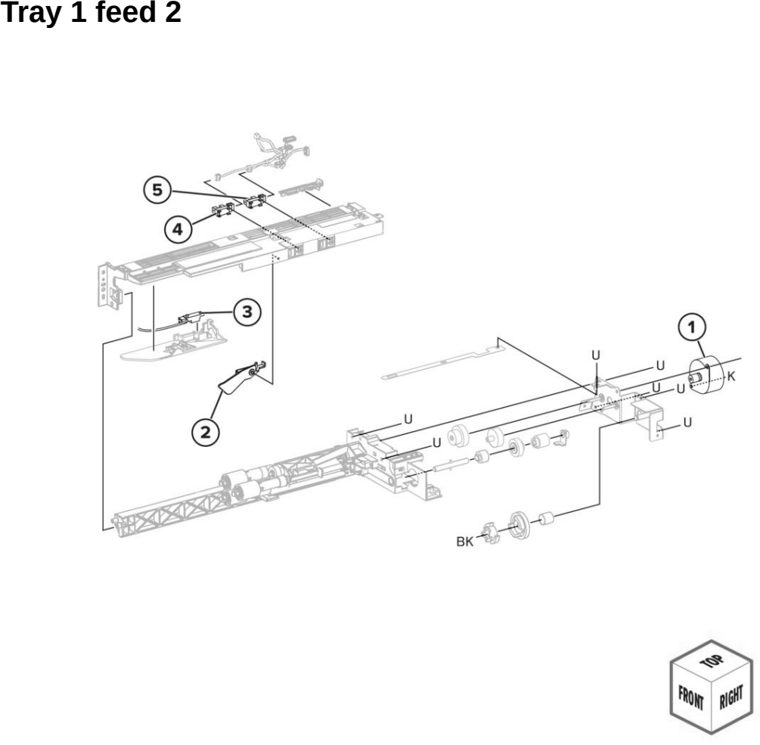 Assembly 47: Tray 1 feed 2 parts diagram - Lexmark MX931 Parts