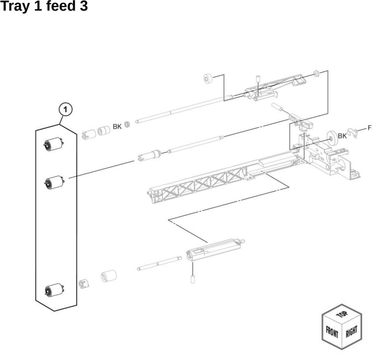 Assembly 48: Tray 1 feed 3 parts diagram - Lexmark MX931 Parts