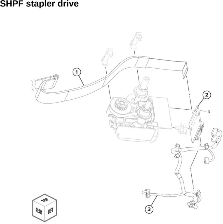 Assembly 65: SHPF stapler drive parts diagram - Lexmark MX931 Parts