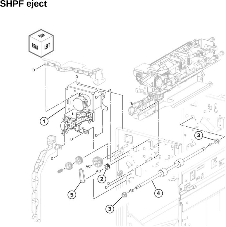 Assembly 71: SHPF eject parts diagram - Lexmark MX931 Parts