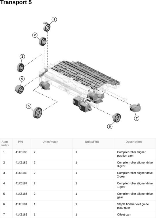 Assembly 118: Transport 5 parts diagram - Lexmark CX833 CX961 CX962 CX963 XC8355 XC9635 XC9645 XC9655 Parts